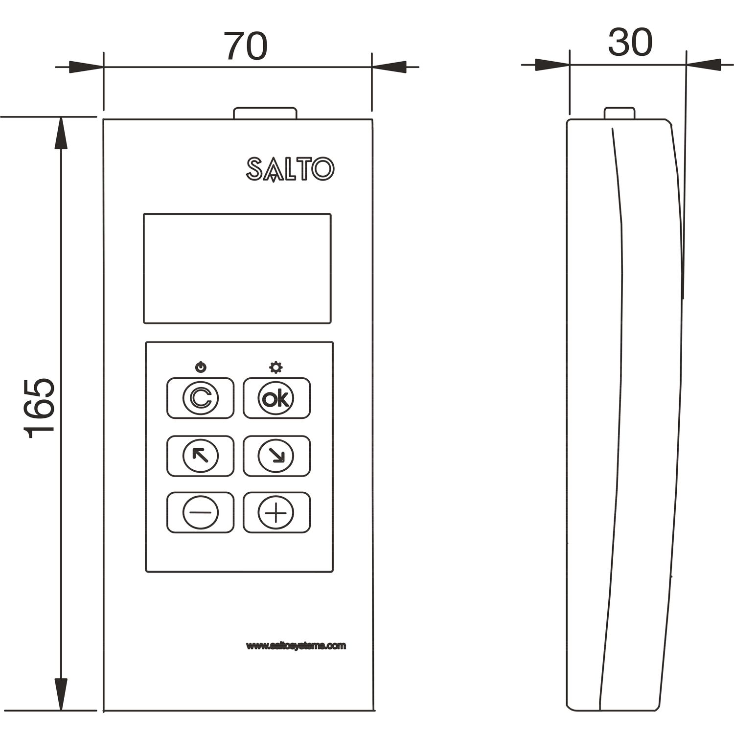 Salto PPD800 Taşınabilir Programlama Terminali Ölçüleri